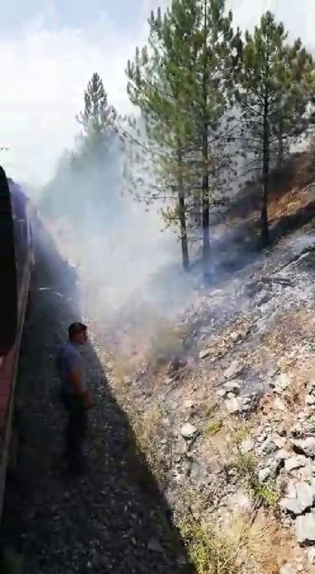 Foto - Makinist koskoca treni durdurup yangını söndürmeye koştu