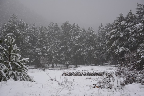 Manisa'nın yüksek kesimlerinde kar yağışı