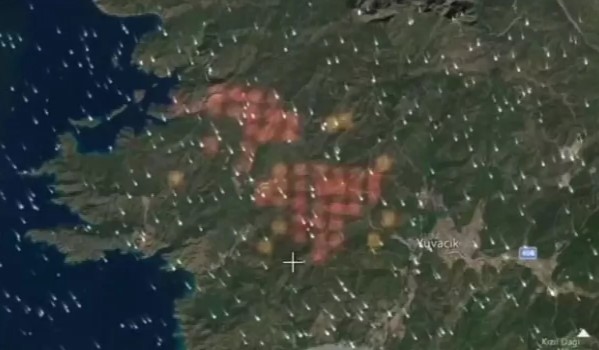 Marmaris yangını uydudan böyle görüntülendi