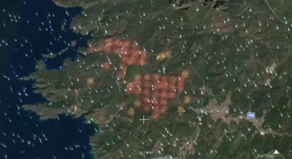 Foto - Marmaris yangını uydudan böyle görüntülendi