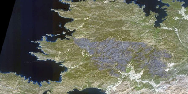 Foto - Marmaris’teki yangın uydudan görüntülendi