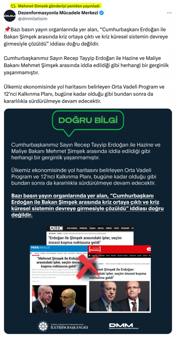 Foto - "Mehmet Şimşek ile Erdoğan arasında gerginlik" iddiası! Sessizliğini sosyal medyadan bozdu