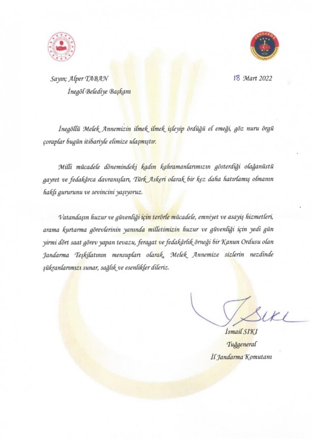 Foto - Mehmetçik'e çorap ören Melek teyzeye jandarmadan teşekkür