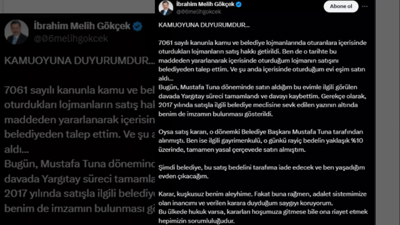 Foto - Melih Gökçek 'kaybettim' diyerek Türkiye'ye duyurdu: Yaşadığım evden çıkacağım