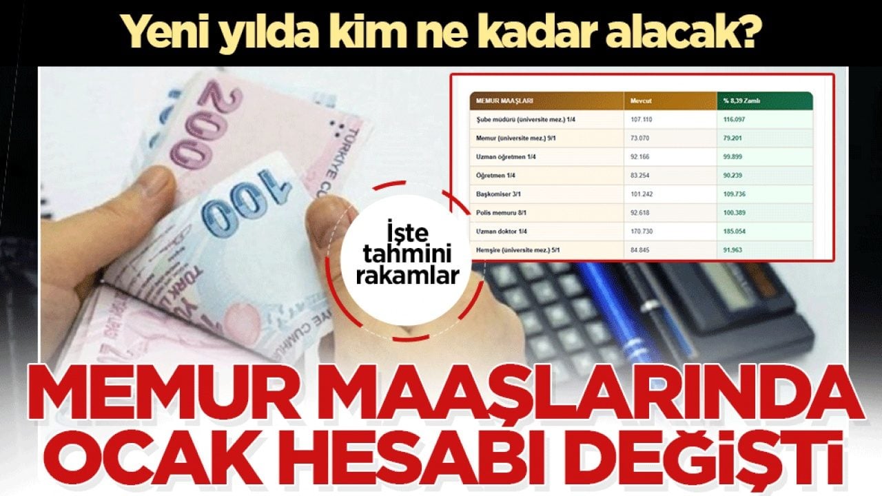 Memur maaşlarında ocak hesabı değişti: Yeni yılda kim ne kadar alacak? İşte tahmini rakamlar