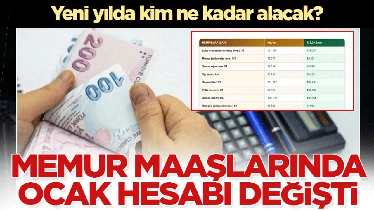 Memur maaşlarında ocak hesabı değişti: Yeni yılda kim ne kadar alacak? İşte tahmini rakamlar