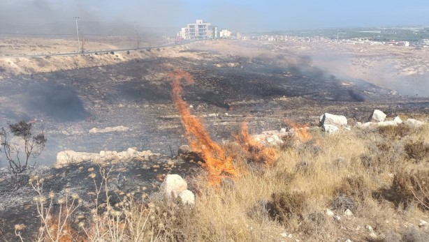 Foto - Mersin'de korkutan yangın