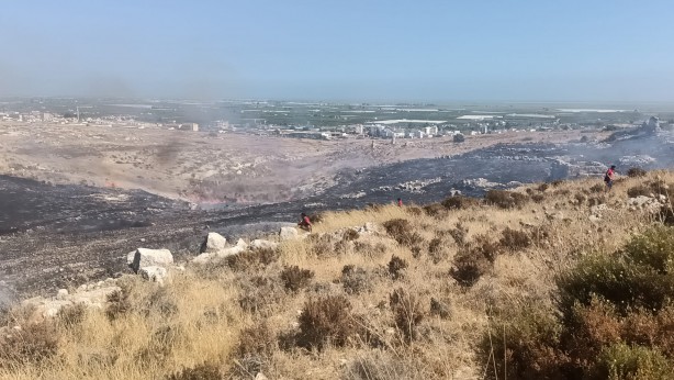 Foto - Mersin'de korkutan yangın