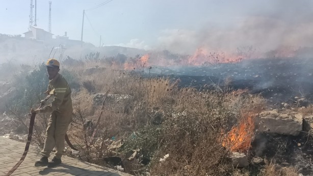 Foto - Mersin'de korkutan yangın