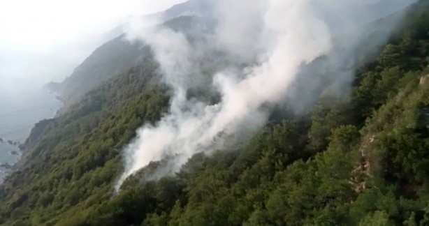 Foto - Mersin'de yıldırım düşen ormanlık alanda yangın çıktı