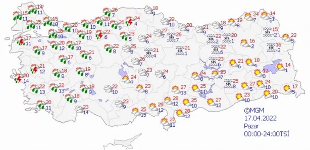 Foto - Meteoroloji son dakika uyardı! Harita yayımlandı, çok kuvvetli geliyor