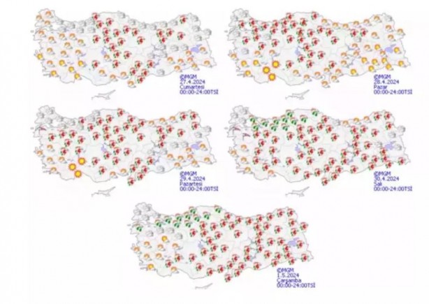 Foto - Meteoroloji uyardı! Şehir kırmızıya boyandı