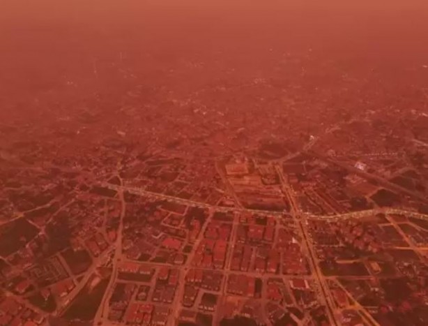 Foto - Meteoroloji uyardı! Şehir kırmızıya boyandı