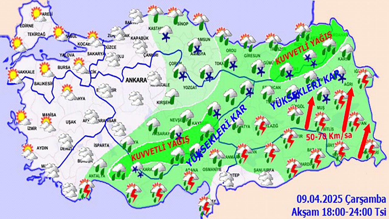 Foto - Meteoroloji’den sağanak ve kar uyarısı! Yağışlı hava etkili olacak