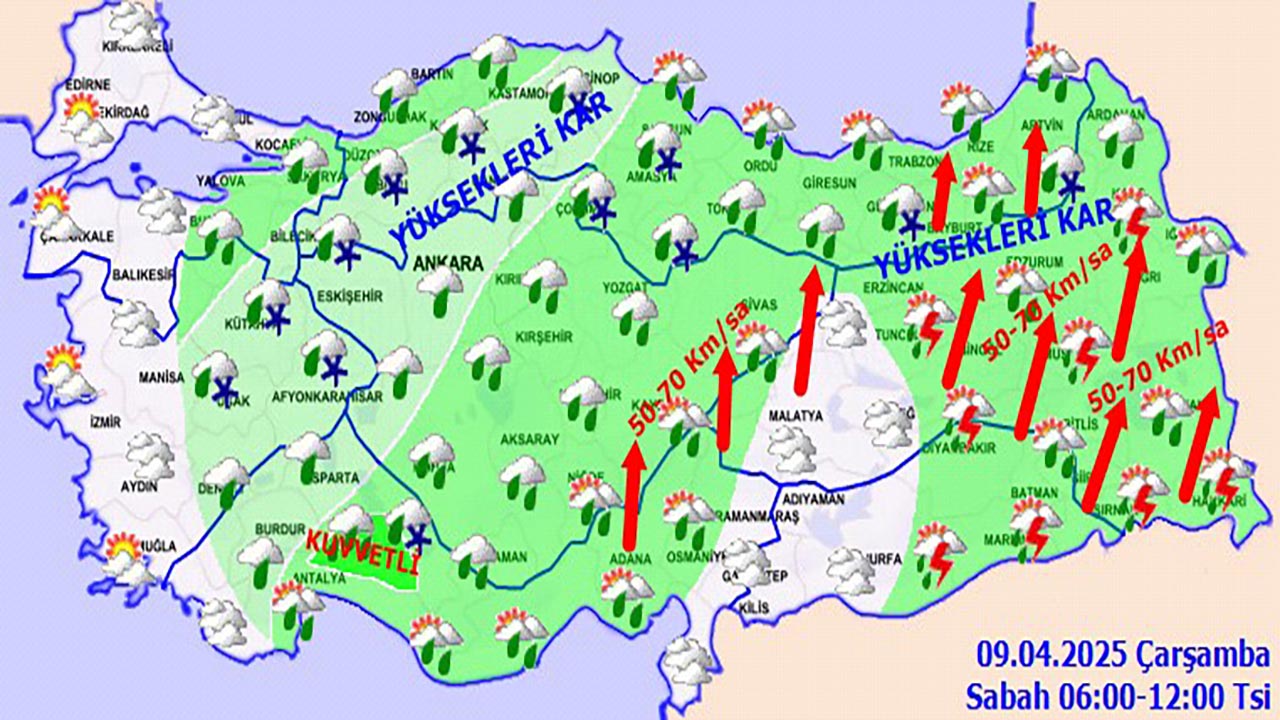 Foto - Meteoroloji’den sağanak ve kar uyarısı! Yağışlı hava etkili olacak