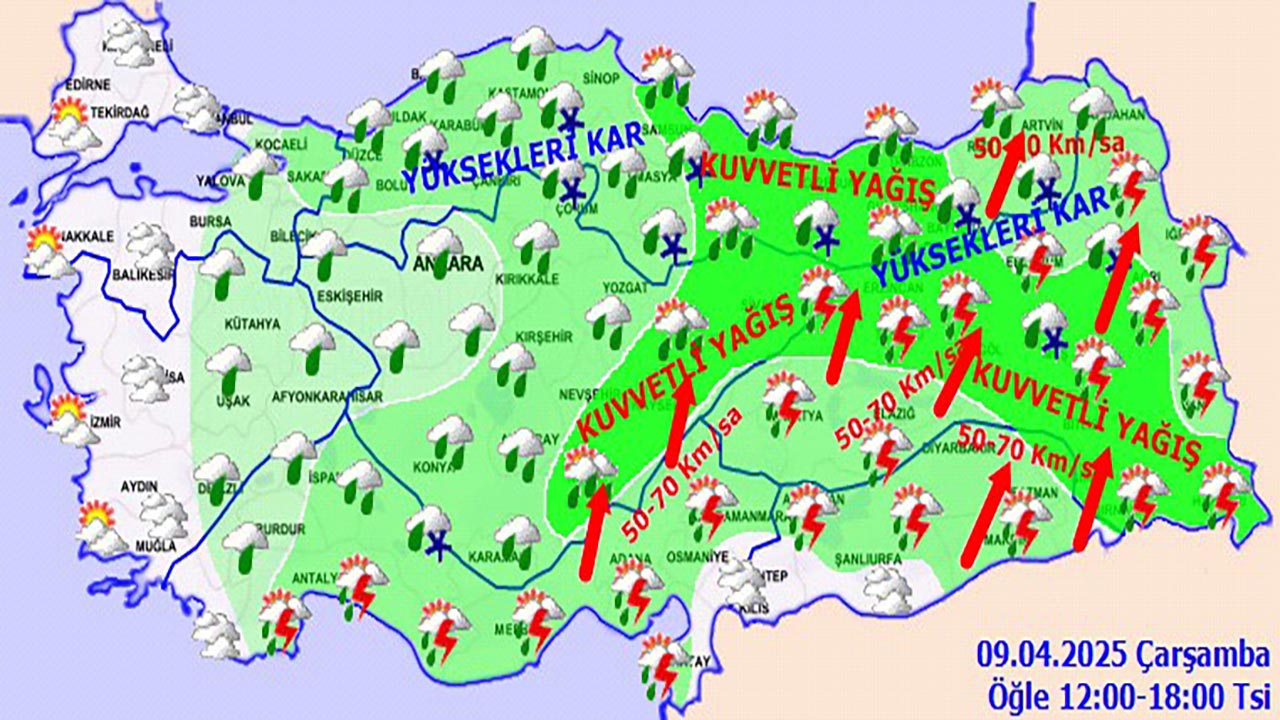 Foto - Meteoroloji’den sağanak ve kar uyarısı! Yağışlı hava etkili olacak