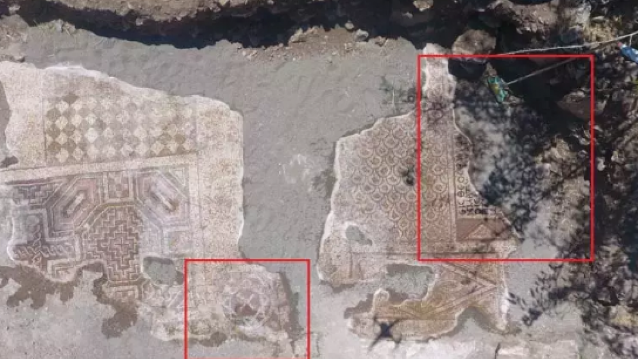 Foto - Mezar kazısında mozaik, Davut yıldızı ve 6 satırlık dilekçe Diyarbakırlıları şaşırttı