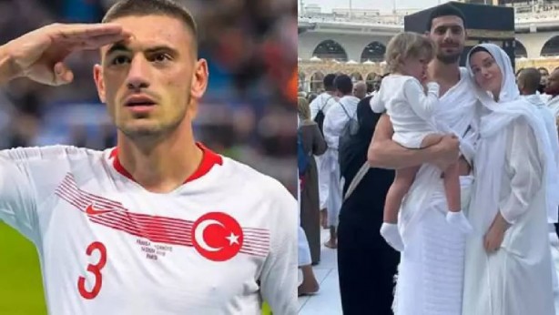 Milli futbolcu Merih Demiral, eşi ve çocuğuyla umre yaptı! Paylaşımının altına yazılan yorumlar mide bulandırdı! İşte o şok eden sözler