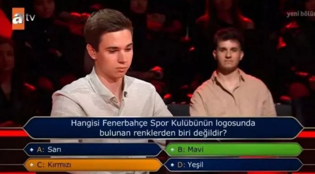 Foto - Milyoner'de şaşırtan anlar! Taraftarına Fenerbahçe'nin renkleri soruldu..