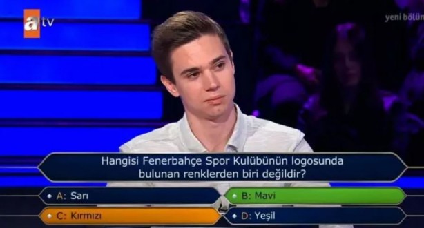 Foto - Milyoner'de şaşırtan anlar! Taraftarına Fenerbahçe'nin renkleri soruldu..