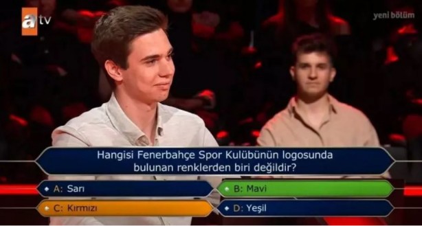 Foto - Milyoner'de şaşırtan anlar! Taraftarına Fenerbahçe'nin renkleri soruldu..