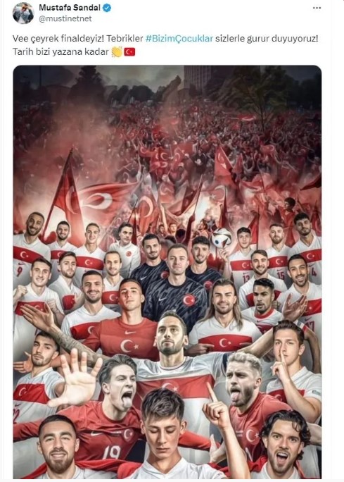 Foto - Montellaya ağır sözler söylemişti… Dev zafer sonrası Milli Takım paylaşımı yaptı! Mustafa Sandal'a tepki yağdı