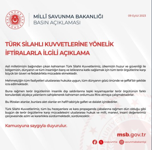 Foto - MSB'den CHP'li Sezgin Tanrıkulu'nun TSK'ya iftiralarına sert tepki: Gaflet ve dalalet içindedirler