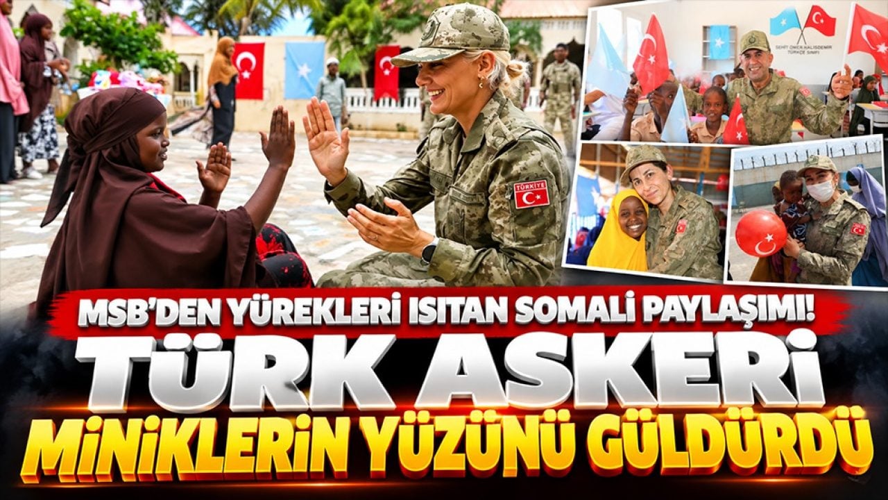 MSB’den yürekleri ısıtan Somali paylaşımı! Türk askeri miniklerin yüzünü güldürdü