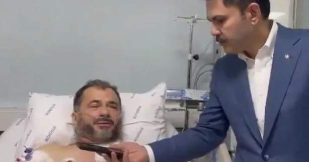 Foto - Murat Kurum'dan bıçaklı saldırıya uğrayan Fatih Camii’nin imamına ziyaret