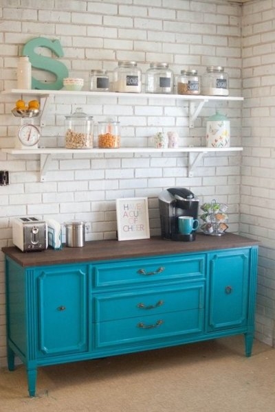 Foto - Mutfakta mavi rengin ferahlığını hissedin