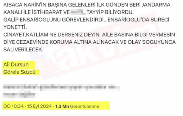 Foto - Narin cinayetinde İsrail kaynaklı provokasyon! Kim bu Ali Dursun?