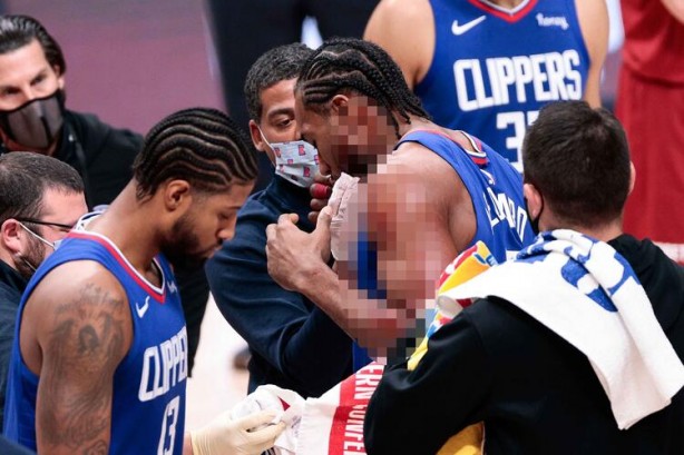 Foto - NBA'de korku dolu anlar! Kahwi Leonard kanlar içinde yere yığıldı