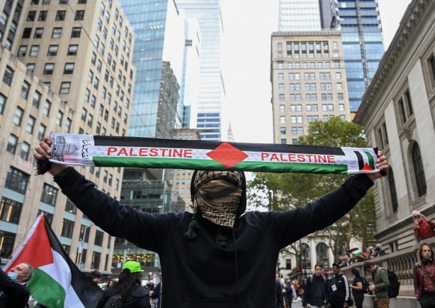 New York'ta Filistin'e destek gösterisi