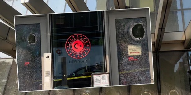New York'taki Türkevi binasına şok eden hain saldırı! Olay anı alt kattaki bazı camlar kırıldı
