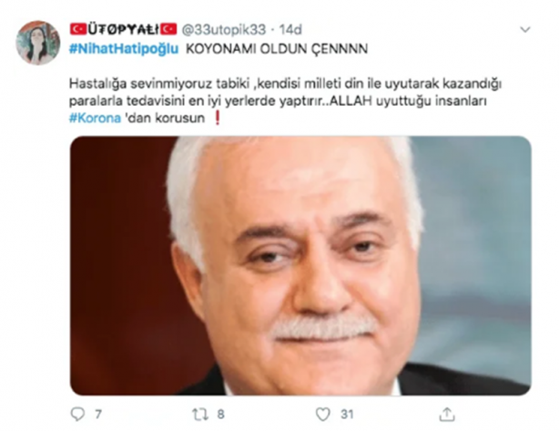 Foto - Nihat Hatipoğlu'nun koronavirüse yakalandığı iddiası sonrası iğrenç yorumlar