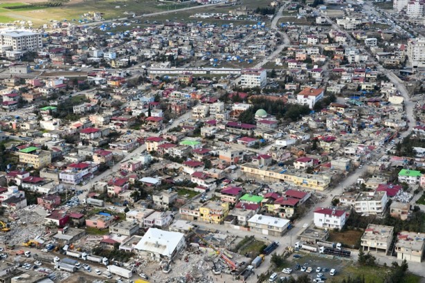 Foto - Nurdağı depremlerde ağır hasar gördü! Havadan görüntülendi