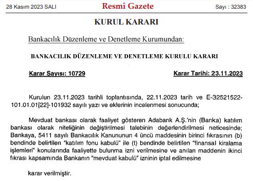 Foto - O banka hakkında flaş karar! Bundan sonra katılım bankası olarak yola devam edecekler