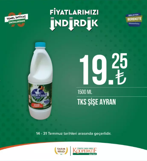 Foto - O ürünleri alana süt bedava! Tarım Kredi'den indirim fırtınası