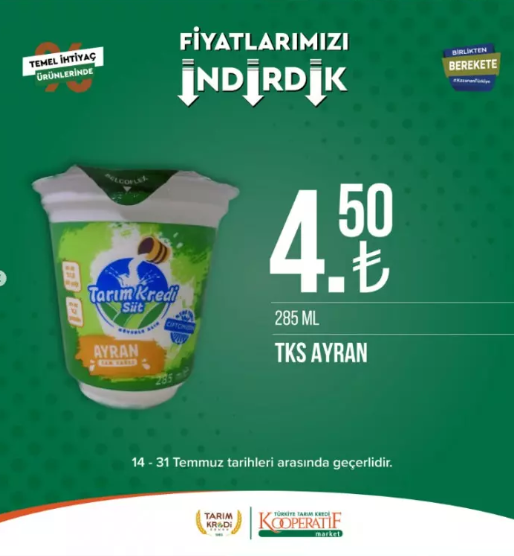 Foto - O ürünleri alana süt bedava! Tarım Kredi'den indirim fırtınası