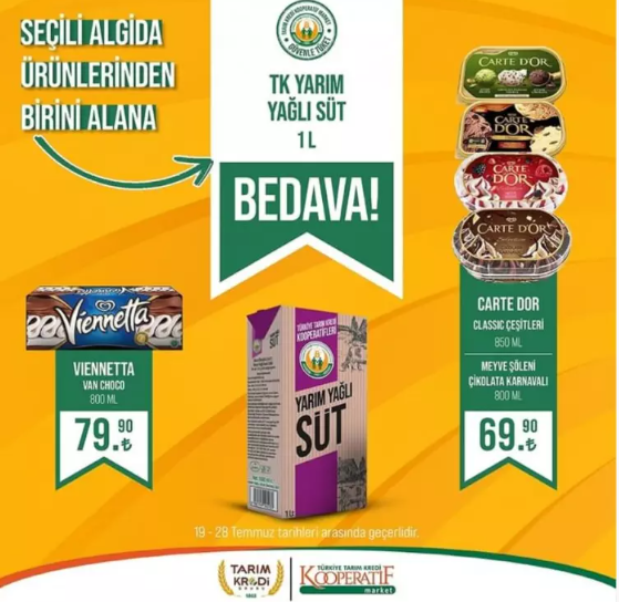 Foto - O ürünleri alana süt bedava! Tarım Kredi'den indirim fırtınası