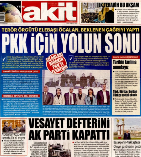 Foto - Öcalan çağrıyı yaptı! Türk medyası böyle gördü… O gazete neden üzgün?