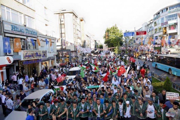 Foto - Onbinlerce Müslüman Mavi Marmara ve Filistin için yürüdür
