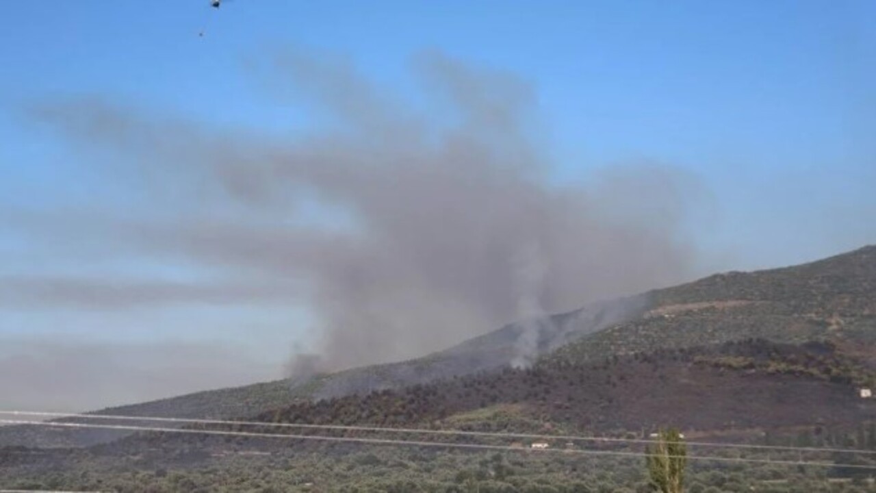 Orman yangını devam ediyor! İzmir’de dağlar simsiyah oldu
