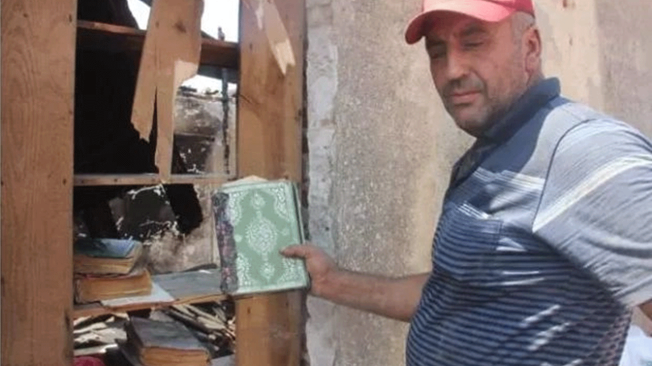 Foto - Orman yangınında evler kül oldu, Kur'an-ı Kerimler sapasağlam kaldı