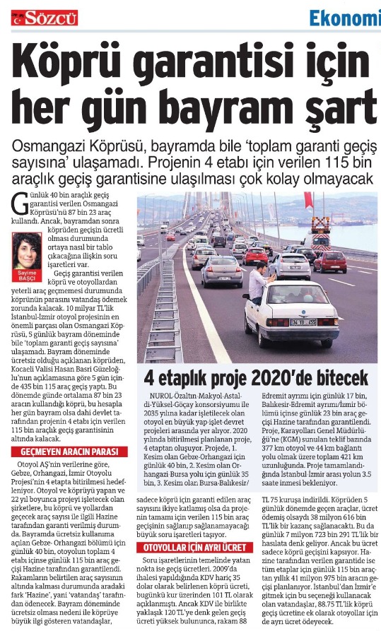 Foto - Osmangazi Köprüsü'nün geçiş verileri muhalifleri mosmor etti