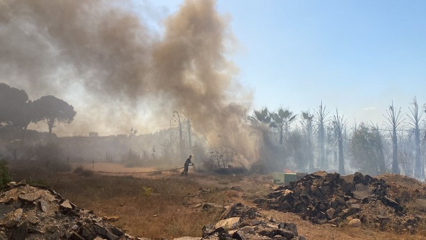 Foto - Otluk alandaki yangın tersaneye ve ormana sıçradı!