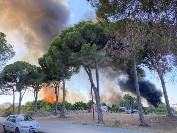 Foto - Otluk alandaki yangın tersaneye ve ormana sıçradı!