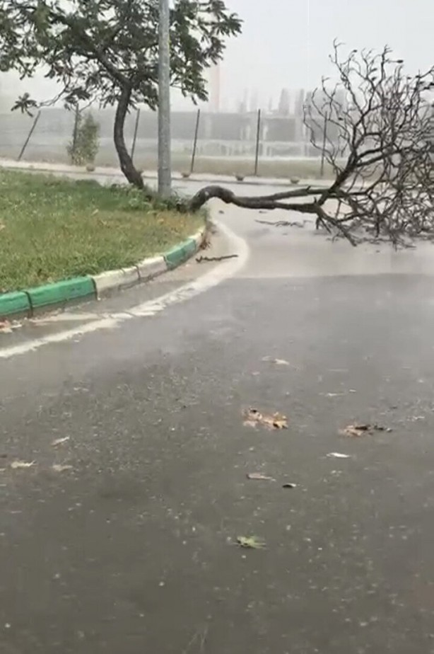 Foto - Otobüs terminaline yıldırım düştü! Çatı çöktü