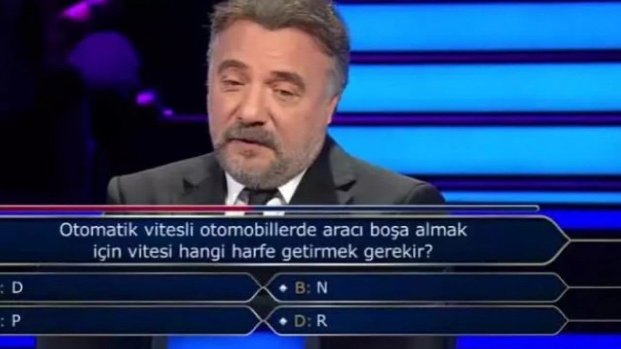 Otomatik vites sorusu terletti: Milyonerde yarışmacının zor anları