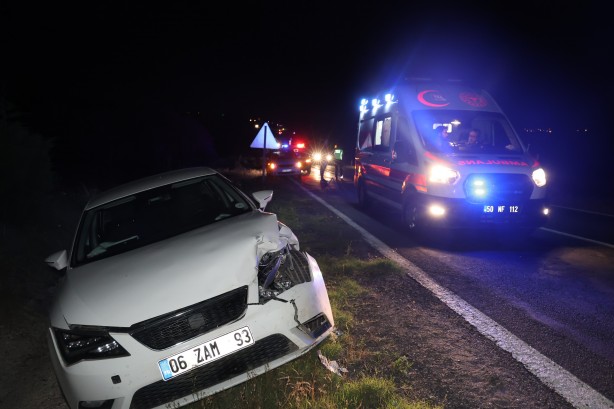 Foto - Otomobil domuza çarptı 4 yaralı